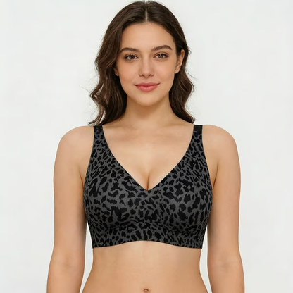 🏆 🔥Super Firming Leopard Print Jelly Bra | Women Wirefree Bras 👍No More Sagging Breasts