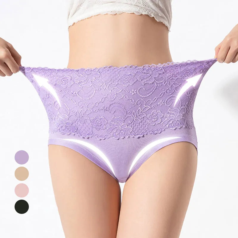🤩Buy 1 get 3 free🤩- Plus size women's high waist lace panties