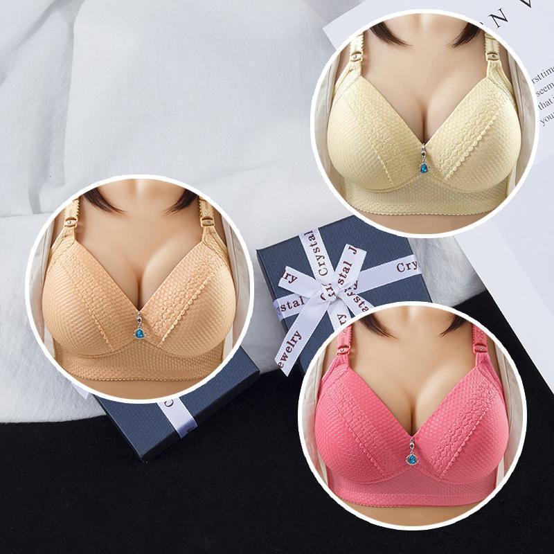 2023 WOMEN BACK BUCKLE COTTON BRAS WIRE FREE PLUS SIZE SHOULDER STRAPS BRASIERES COMFORT