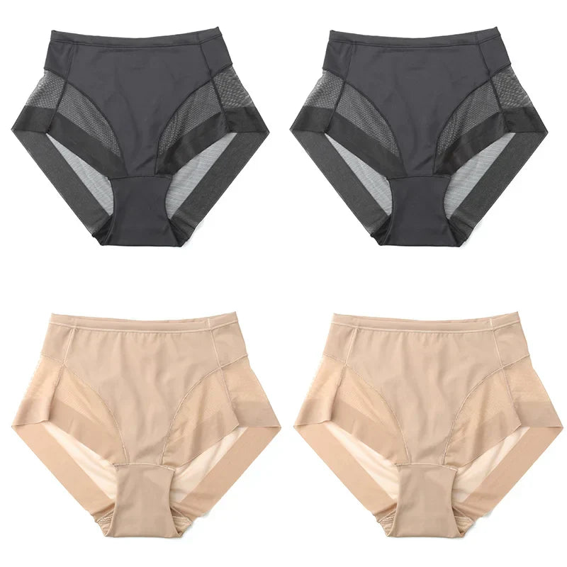 High Waist Ice Silk Seamless Shaping Briefs