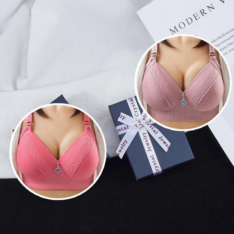 2023 WOMEN BACK BUCKLE COTTON BRAS WIRE FREE PLUS SIZE SHOULDER STRAPS BRASIERES COMFORT
