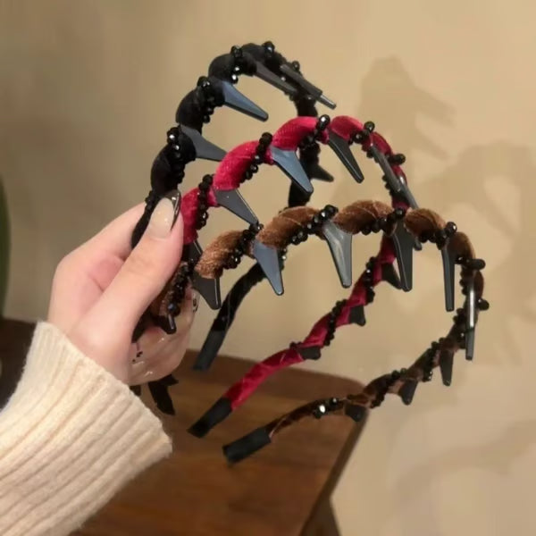 🔥Retro High Skull Pearl Headband