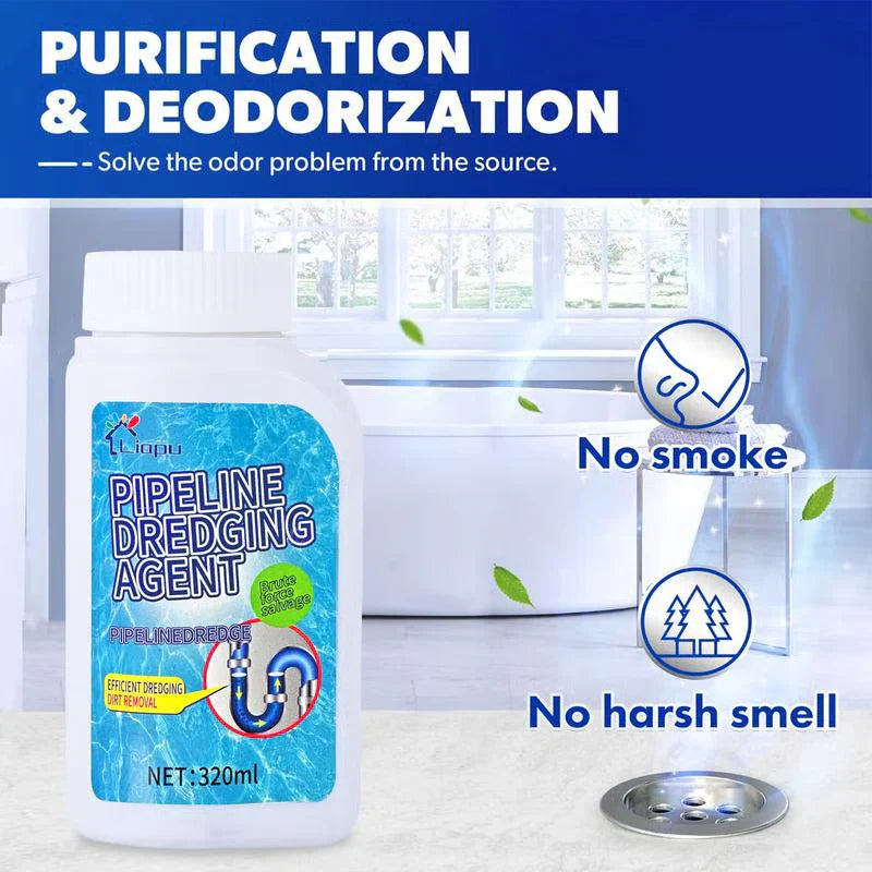 Powerful Pipe Dredging Agent for Kitchen and Toilet Pipelines - Dissolves 200+ Blockages and Kills 99% of Bacteria