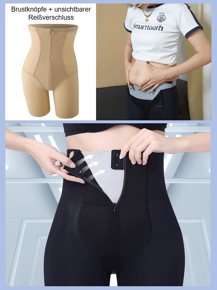 SEAMLESS ZIPPER STRONG BODY SHAPING PANTS HIP LIFTING TUMMY CONTROL PANTS