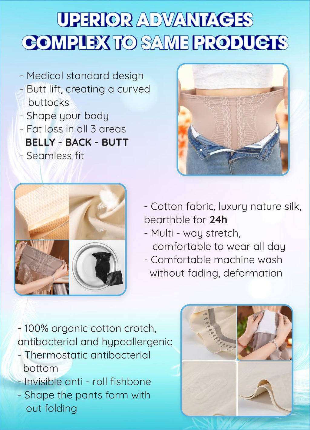 🔥 buy one get two free 🔥 high-stretch lace breathable belly cinching, buttock lifting and shaping pants