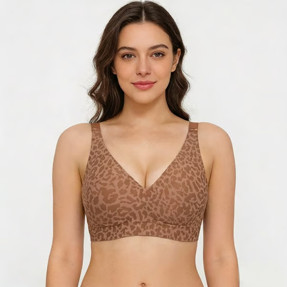 🏆 🔥Super Firming Leopard Print Jelly Bra | Women Wirefree Bras 👍No More Sagging Breasts