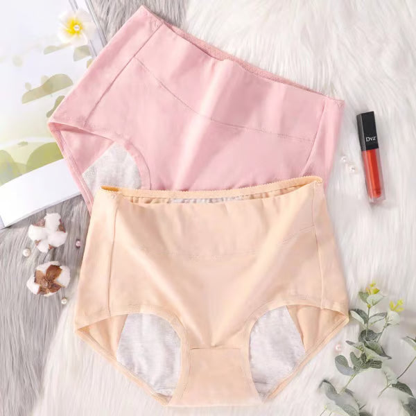 🔥-High waist plus size cotton antibacterial and leak-proof physiological underwear
