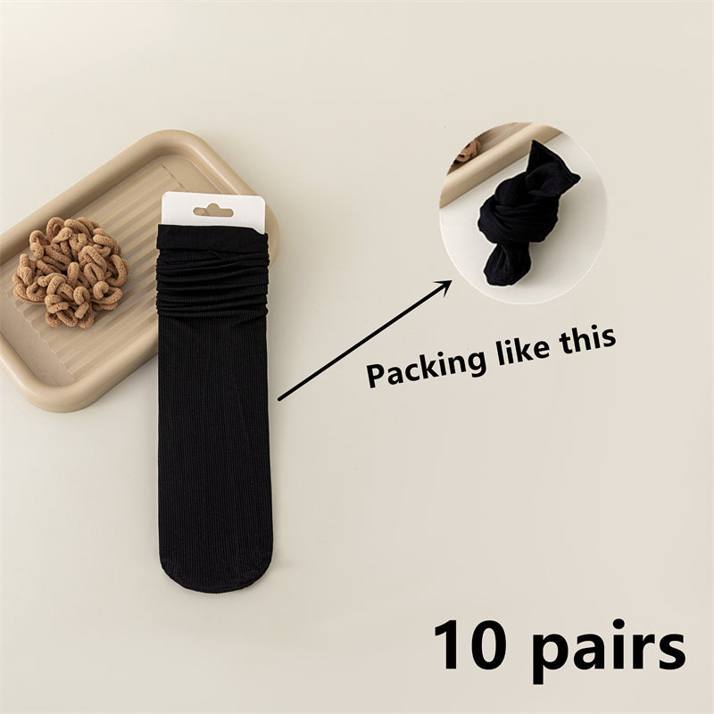 Thin Loose Socks Pile Socks Solid Colors Ice