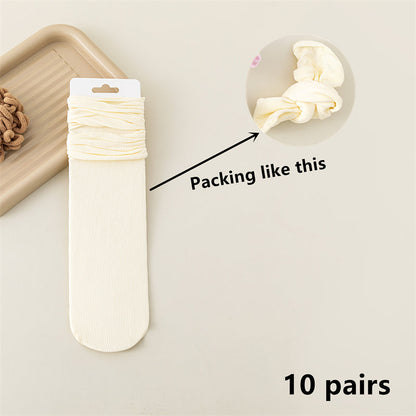 Thin Loose Socks Pile Socks Solid Colors Ice